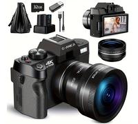 TEMU Camara Digital NBD, 48MP con WiFi y Control por App, Cámara de Vlogging 4K, , Ideal para Principiantes y Usuarios Iniciantes con Lente Macro y - Tarjeta de 32GB