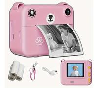 TEMU Cámara instantánea portátil térmica mini para niños, con retraso de 3/5/, carga USB de 1500mAh y papel de impresión de tres rollos, para la educación temprana y regalos de .