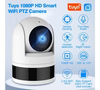 TEMU Cámara Wifi Tuya 1080P | Cámara de Seguridad Inteligente Interior para Monitoreo de Bebés con Seguimiento de Movimiento, Alarma , Intercomunicador de Voz, Visión Nocturna y Control por App
