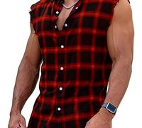 TEMU Camisa casual de franela a cuadros para hombre, sin , con diseño en los puños y el dobladillo, que un a cuadros y una sola de botones a presión, para usar en la y en vacaciones en