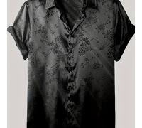 TEMU Camisa Casual de Manga Corta Darwin Middle East 116 para Hombre - Tejido y Transpirable, Cuello con Botones, Diseño Estampado, Ajuste Regular para Oficina Sociales, Talla China, la Guía de Tallas