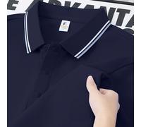 TEMU Camisa de Hombre Nueva 2025, 100% Algodón, Manga Corta de Punto Transpirable y Cómoda para Verano, Cuello con Rayas Únicas y Cierre de Broches