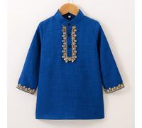 TEMU Camisa de larga de color liso para niño para /otoño, larga, de abrigo, regalo para , regalo para Ramadán