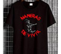 TEMU Camiseta - Camiseta de Streetwear con Estampado Negro del Diseño MANERAS , una y Transpirable Camiseta Unisex Casual Adecuada para Uso Diario, Lavable a Máquina con un Corte Regular