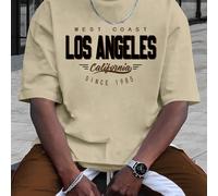 TEMU Camiseta casual de manga corta para hombre con impresión de Los Ángeles California