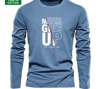 TEMU Camiseta de Algodón 100% para Hombre, Ropa Casual, Moda , Tejido , Amante de las Tendencias, Casual, Top de Larga Estampado, Entusiasta de