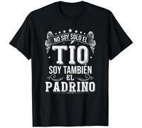 TEMU Camiseta de Algodón Pesado 180g para Hombres "No un Tío, También soy " - Diseño Divertido con Estampación en Español y Cuello Manga Corta, Regalo Para tíos & Madrinazgos (/)