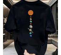TEMU Camiseta de Algodón Puro de Calidad, Estampado de Marca , Manga Corta, Nueva Colección , Talla Grande, Versátil y Casual para Hombres