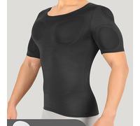 TEMU Camiseta de compresión deportiva para hombre con tejido transpirable, almohadillas incorporadas en el pecho y los hombros para dar forma y soporte