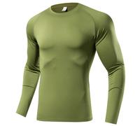 TEMU Camiseta de Compresión para Hombre de Larga con Absorción de , Ajuste Ceñido, Elasticidad y Capa Base Transpirable de Secado Rápido - Paquete Individual
