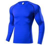 TEMU Camiseta de Compresión para Hombre de Larga con Absorción de , Ajuste Ceñido, Elasticidad y Capa Base Transpirable de Secado Rápido - Paquete Individual