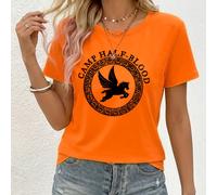 TEMU Camiseta de Mujer Camp Half Blood con Estampado de Llave Griega y Pegaso - en , Manga Corta y Cuello , Ajuste H-Line para Fans de Libros/Películas, Ropa de Mitología Griega
