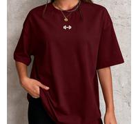 TEMU Camiseta Deportiva de Manga Corta para Mujer, Cuello , Ajuste Holgado, Secado Rápido, Ideal para Running, Fitness, Yoga y Entrenamiento al , Verano