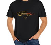 TEMU Camiseta Gráfica para Hombre - Diseño Vintage de Medidor VU, Tejido y Transpirable para Gimnasio, Musicales o Looks Casuales - Ropa Lavable a Máquina,