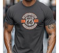 TEMU Camiseta Gráfica Vintage para Hombre 66 - Camiseta Retro Americana con Diseño 66, Camisa para Carreras de Coches Clásicos, Ropa para Coches Clásicos, Ajuste , Para Uso Casual