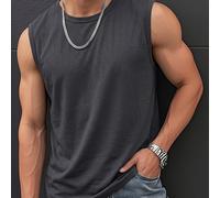 TEMU Camiseta sin para hombre, 1 pieza, de ajuste holgado y adelgazante, simple de /verano, superior casual versátil para fitness, deportes, capa base, ropa interior o exterior