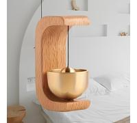 TEMU Campanillas de Viento de Inspiración Japonesa con Campanas de Latón y Ganchos de Madera, Ajuste, Recordatorio de Entrada, Mejora de la Calidad