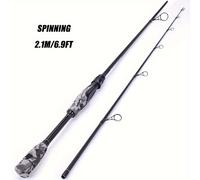 TEMU Caña de pescar Sougayilang de 2 secciones, caña de pescar de carbono de camuflaje, caña de pescar con mango tipo pistola, adecuada para regalos de vacaciones en y para trucha, y