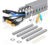 TEMU Canal de Cable Ranurado, 159.5cm (4 x 15.7in) o 79.9cm (2 x 15.7in), Gestión de Cables para Servidores, Utilizado para la Gestión Oculta de Cables de Red, para Cables VGA, Cableado, de Cable