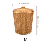 TEMU Canasta de almacenamiento tipo creativa con , contenedor de basura para oficina y hogar, tejido a , gran capacidad, cestas con estantes