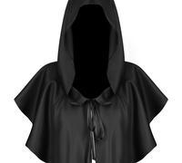 TEMU Capa con Capucha de , Chal Cubre Rostro de Color Sólido Talla Grande para Misterio Halloween Disfraz Unisex Adulto Tallas XS~XXL