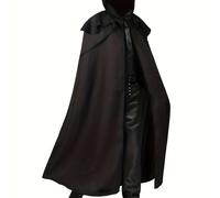 TEMU Capa de Estilo Medieval para Halloween - Accesorio de Disfraz con Capucha y Corte Holgado para Renacentistas & Fiestas Temáticas, Tela No Elástica de Fácil ( a /Limpieza ), Disfraces de Halloween