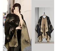 TEMU Capa Elegante de Estilo Étnico con Diseño Minimalista de Hoja de Ginkgo, Cara, Unisex, para Otoño e Invierno, Chal y de