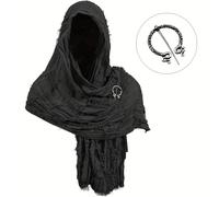 TEMU Capa Renacentista Medieval, Chal de Capucha con Broche Vikingo, Conjunto Cosplay para Hombres y Mujeres, Disfraces/Halloween/Ropa