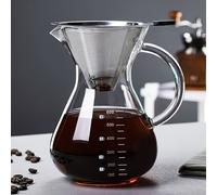 TEMU Carafe de vidrio de borosilicato para café, jarra de , cafetera de goteo , jarra de filtro de extracción en frío, carafe de vidrio duradero y resistente para preparar café diario