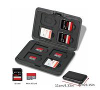 TEMU Carcasa para tarjetas de memoria de 16 piezas | Almacena tarjetas SD, SIM, TARJETA DE MEMORIA, tarjetas TF, estuche de almacenamiento a prueba de caídas, aluminio duro