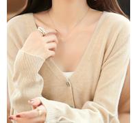 TEMU Cárdigan de terciopelo con cuello en V | suéter casual de color sólido para /otoño 2023 con botones de un solo pecho, estilo académico, rejuvenecedor, versátil