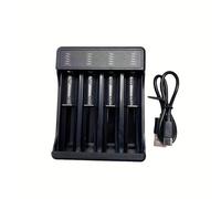 TEMU Cargador de batería inteligente USB de 3.7V para 18650, Carga USB Lii-Pd4 para 16340, 14500, 26650 Baterías recargables de Li-Ion con de energía de 4 y 2 ranuras