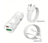 TEMU Cargador de Coche para iPhone 14 13, 45W Puerto USB C Adaptador de Coche Apple con Cable Tipo C a Lightning de 3Ft y 6Ft, Carga Rápida para iPhone 14 Pro/14 Pro Max/14 Plus/13/12/11