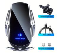TEMU Cargador sin varillas para Teléfono de Coche, Disponible en 5 Colores, Compatible con la Mayoría de Modelos de Teléfonos Incluyendo Apple, , Xiaomi, OPPO y Vivo. /Cierre Automático y Ajuste de