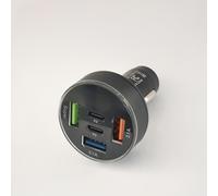 TEMU cargador súper rápido de 100W 12V-24V para coche con pantalla digital, carga rápida dual PD de 4 puertos, para coches, autocaravanas, motocicletas, uso y autocaravanas