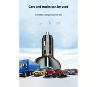 TEMU Cargador super rápido de 250W con USB PD de 5A, diseño transparente - Adecuado para coches y camiones, visualización de voltaje real