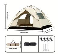 TEMU Carpa Automática de Rápida para Exteriores, Refugio de Sol para Playa y Pesca, Carpa para 4 , Portátil para Camping, Senderismo, Montañismo y Caza