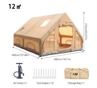 TEMU Carpa Inflable XXL para Camping, Adecuada para 4-6 , Exterior, con Ventanas, Impermeable/Aislante para Todas , Autosoportante, Carpa Inflable, Refugio, Bolsa de Almacenamiento Portátil