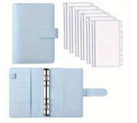 TEMU Carpeta A6 con bolsillos con cremallera, un cuaderno de con cubierta extraíble, para organizar efectivo y presupuestar de forma creativa