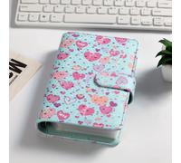 TEMU Carpeta A6 de 6 Anillas | Cuero Sintético, Gran Capacidad, Almacenamiento de Cara, Diseño de Amor Impreso con UV, de Almacenamiento Financiero