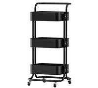 TEMU Carrito Auxiliar con Ruedas, Carro Organizador Metalico 3 Niveles Multiuso para Cocina, Baño, Dormitorio, Oficina, Fácil de Mover y