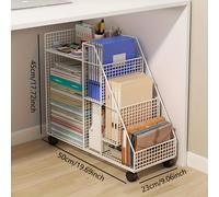 TEMU Carrito de libros compacto con panel decorativo, diseñado para fácil movilidad y organización. estante rodante es para ahorrar debajo de tu escritorio, adecuado para el hogar como para .