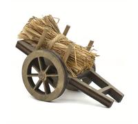 TEMU Carro de Leña para Jardín Miniatura DIY - Decoración Rústica Pastoral de Madera Reciclada, Carrito en con Troncos de Madera para y de de Muñecas, Miniaturas para Casa de Muñecas