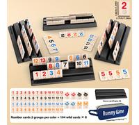 TEMU Cartas de Números Grandes para Rummy - Divertido Puzzle con 112 Cartas, 4 Bandejas, Mesa Mahjong Numbers y Bolsa Incluida