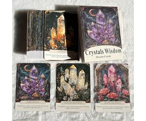 TEMU Cartas Oracle con Sabiduría de Cristal, un de Tarot en Inglés, Contiene 44 Tarjetas Impresionantes que Miden 8.6*12Cm (3.39*4.72 Pulgadas), Diseñado para la Intuición y la Guía
