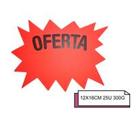 TEMU Carteles de Precio de Explosión con Texto “OFERTA” | 12 x 16 cm | Pack de 25 | Cartulina 300 g | Una Cara en | Letreros Fluorescentes para y Tiendas