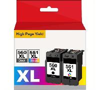 TEMU Cartuchos XL Multipack 560/561 para impresoras Canon TS5350, TS5351, TS7450, TS7451, TS5352 y TS5353, compatibles con PG-560XL y CL-561XL