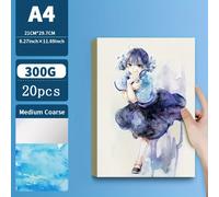 TEMU Cartulina de Acuarela A4 160g, 200g, 250g, 300g - 20 Hojas - Media para Dibujo con Lápices Solubles o Manualidades en Madera