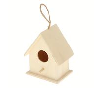 TEMU Casa de Pájaros de Madera Sin Terminar Compatible con Comedero para Aves, Casa Decorativa para Jardines y Montaje DIY con Comederos (Madera)