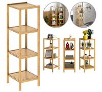 TEMU CASARIA® Estante de Baño de Bambú con 4 Niveles, Capacidad de Carga de 40 kg, 110x33 cm, Estante de Madera Multiusos para Baño, Cocina, Habitación Infantil, o Estantería, Marrón
